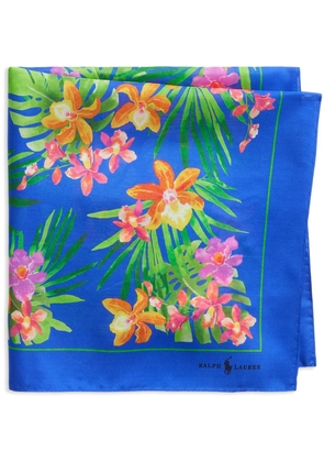 Polo Ralph Lauren floral-print mulberry silk scarf - Blue