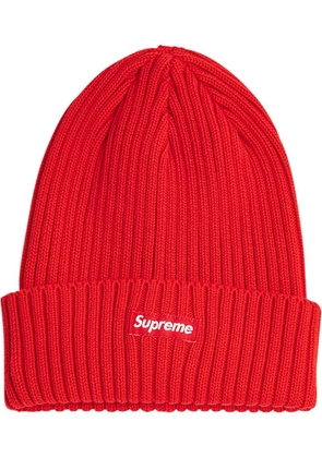Supreme logo-patch overdyed beanie - Red