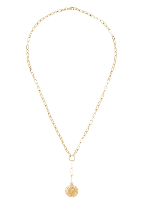 Foundrae 18kt yellow gold Strength Baby Medallion diamond necklace