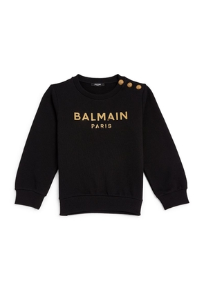 Balmain Kids Button-Detail Logo Sweatshirt (4-14 Years)