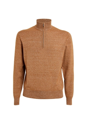 Fioroni Cashmere Quarter-Zip Melange Sweater