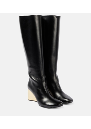 Rabanne Leather wedge boots