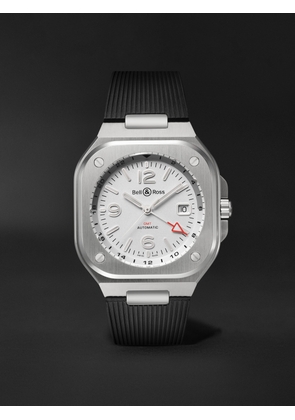 Bell & Ross - BR 05 Automatic GMT 41mm Stainless Steel and Rubber Watch, Ref. No. BR05G-SI-ST/SRB BU23NOV - Men - White