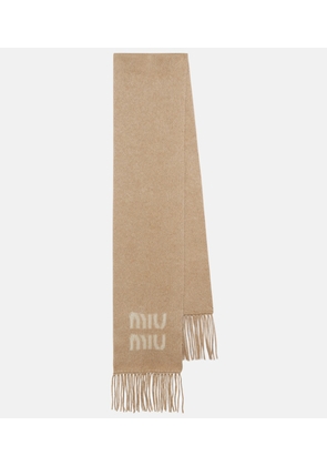 Miu Miu Logo mohair-blend scarf