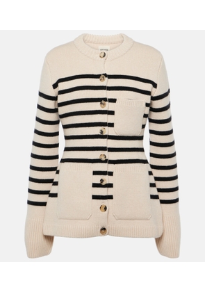 Khaite Suzette striped cashmere-blend cardigan