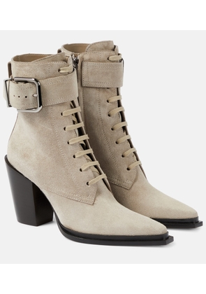 Jimmy Choo Myos 80 suede lace-up boots