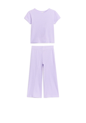 Pointelle Pyjama Set - Purple