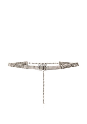 Alessandra Rich Crystal Belt in Crystal & Silver - Metallic Silver. Size all.