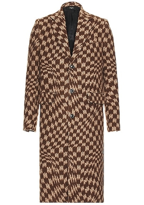 Amiri Jacquard Wavy Overcoat in Brown - Brown. Size 48 (also in 46, 50).