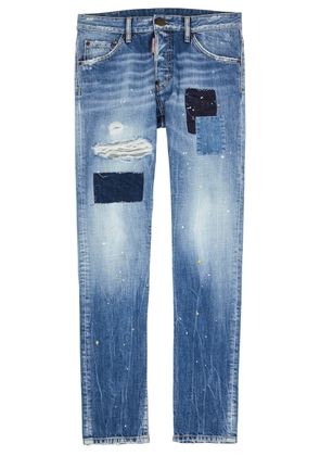 DSQUARED2 Cool Guy Paint-splattered Slim-leg Jeans - Blue - 46