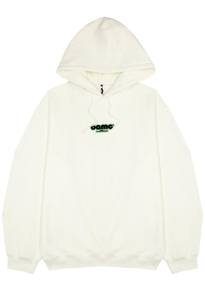 Oamc Nome Logo Hooded Cotton Sweatshirt - White And Black - M