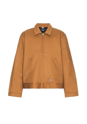 Dickies Insulated Eisenhower Jacket in Brown Duck - Brown. Size XL/1X (also in L, S).