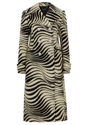 Rabanne Zebra-print Wool-blend Coat - Beige - 40 (UK12 / M)