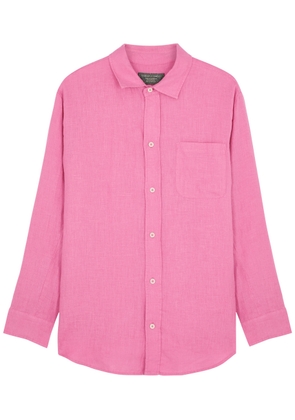 Desmond & Dempsey Lounge Linen Shirt - Pink - S