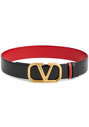 Valentino Garavani Valentino Garavani VLogo Reversible Leather Belt - Black And Red