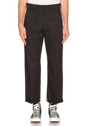 Dickies Regular Fit Cuffed Straight Leg Pant in Black. Size 38.