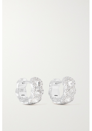 David Morris - 18-karat White Gold Diamond Hoop Earrings - One size
