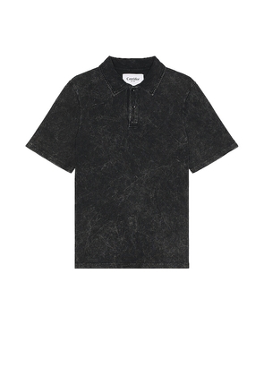 Corridor Acid Wash Short Sleeve Polo in Black. Size M.