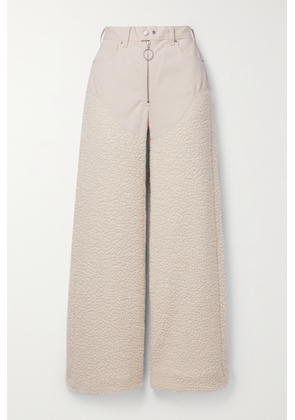 Cordova - Kozzy Wool-blend Fleece And Cotton-twill Straight-leg Pants - Cream - x small,small,medium,large