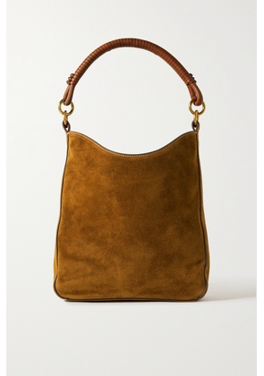 STAUD - Mel Leather-trimmed Suede Tote - Brown - One size