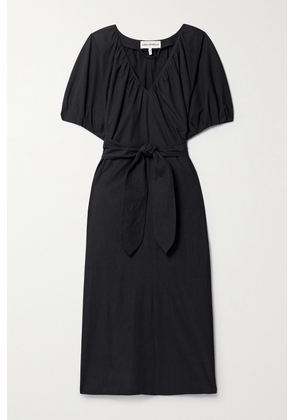 Mara Hoffman - + Net Sustain Alora Belted Organic Cotton Midi Dress - Black - xx small,x small,small,medium,large,x large,xx large,xxx large