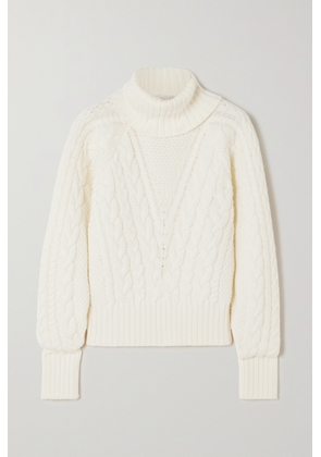 Emilia Wickstead - Cable-knit Wool Turtleneck Sweater - Ivory - x small,small,medium,large,x large