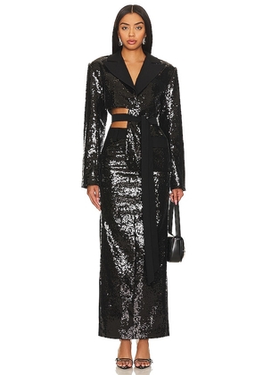 Camila Coelho Jervis Sequin Blazer in Black. Size M, S, XL, XXS.