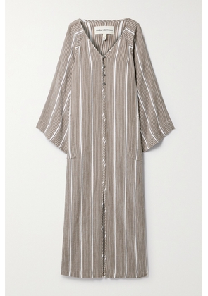 Mara Hoffman - + Net Sustain Phoebe Striped Organic Cotton Maxi Dress - Brown - xx small,x small,small,medium,large,x large,xx large,xxx large