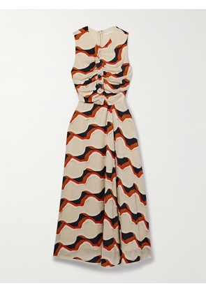 Ulla Johnson - Cruz Ruffled Printed Devoré-chiffon Midi Dress - Neutrals - US0,US2,US4,US6,US8,US10,US12