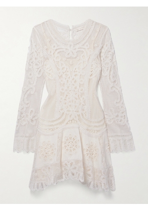 LoveShackFancy - Lulita Crocheted Cotton-blend Mini Dress - White - US00,US0,US2,US4,US6,US8