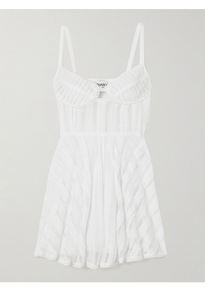 Charo Ruiz - Limmey Scalloped Cutout Cotton-blend Lace Mini Dress - White - x small,small,medium,large,x large