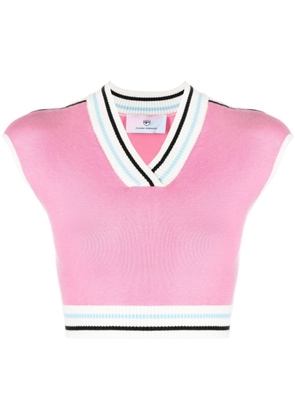 Chiara Ferragni logo mania copped sweater vest - Pink