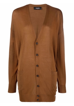 Dsquared2 logo-detail button-up cardigan - Brown