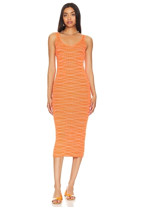 Stitches & Stripes Lex Midi Dress in Orange. Size L.