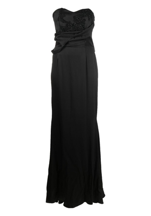 Almaz square-neck silk maxi dress - Black