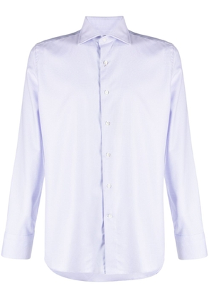 Canali spread-collar cotton shirt - Purple