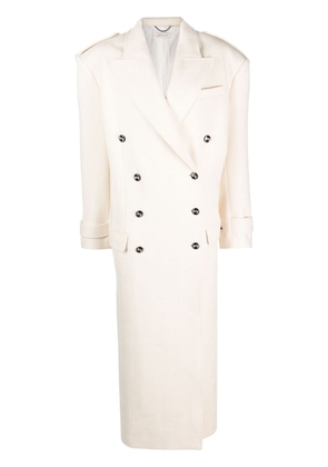 The Mannei double-breasted peak coat - Neutrals