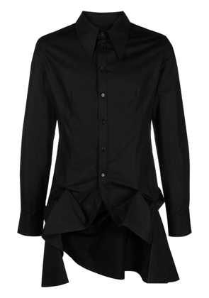 AARON ESH asymmetric bustle shirt - Black