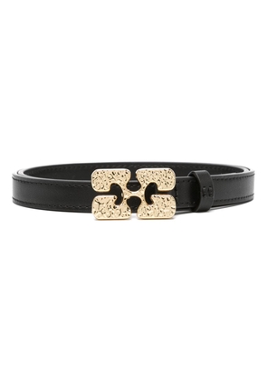 GANNI logo-buckle leather belt - Black