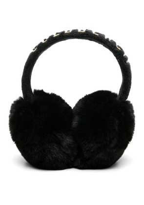 Goldbergh logo-embroidered faux-fur ear muffs - Black