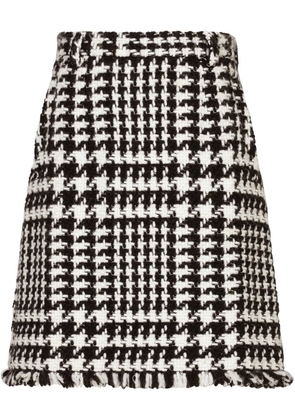 Dolce & Gabbana houndstooth-knit midi skirt - White