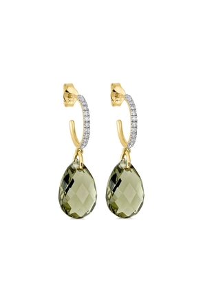 Morganne Bello 18kt yellow gold Alma quartz and diamond drop earrings