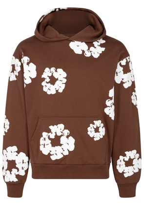 Denim Tears wreath-print cotton hoodie - Brown