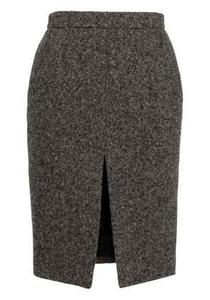 Saint Laurent speckle-knit pencil miniskirt - Brown