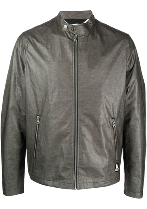 Diesel crinkle-effect zip-up jacket - Green