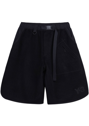 Y-3 contrast-panel wide-leg shorts - Black