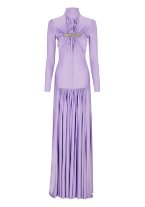 Rabanne ruched studded cut-out gown - Purple