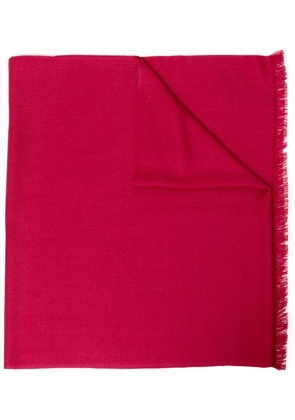 N.Peal fine-knit frayed cashmere scarf - Red