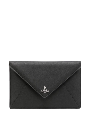 Vivienne Westwood saffiano leather envelope clutch bag - Black