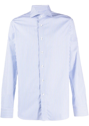 Canali pinstriped cotton shirt - Blue